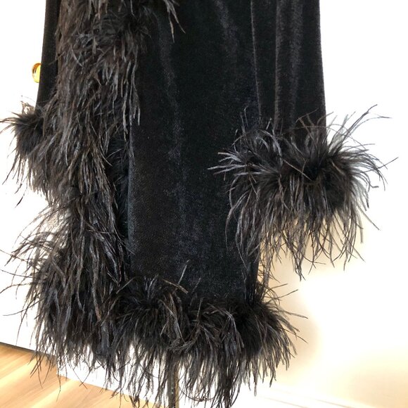 Berek Vintage Long Black Feathery Cardigan Sweater Evening Glam, Size M - Picture 4 of 11